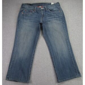 Lucky Brand Jeans Womens 6 / 28 Blue Classic Rider Crop Capri Stretch Denim Low
